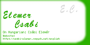 elemer csabi business card